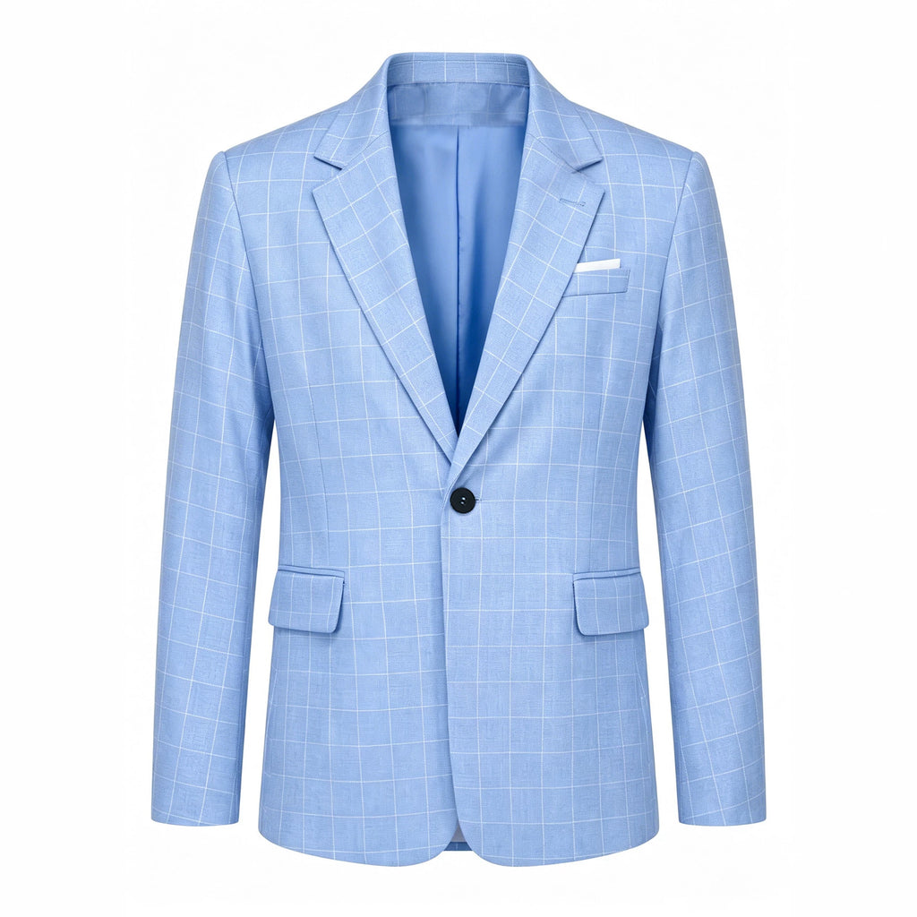 Veste de costume en Plaid de style entreprise légère pour hommes
