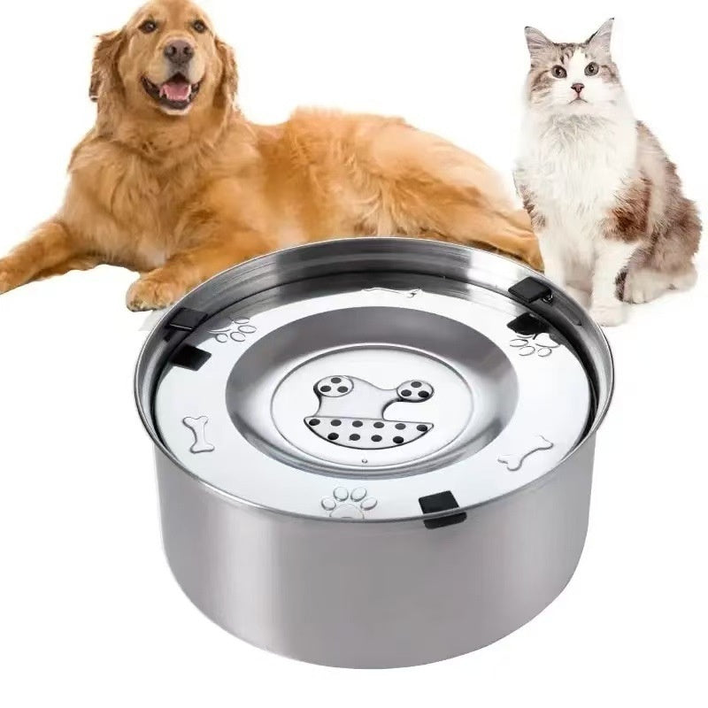 304 En acier inoxydable Floating Pet Splash-Proof Water Bowl Non-Westing Design Tip-Resistant
