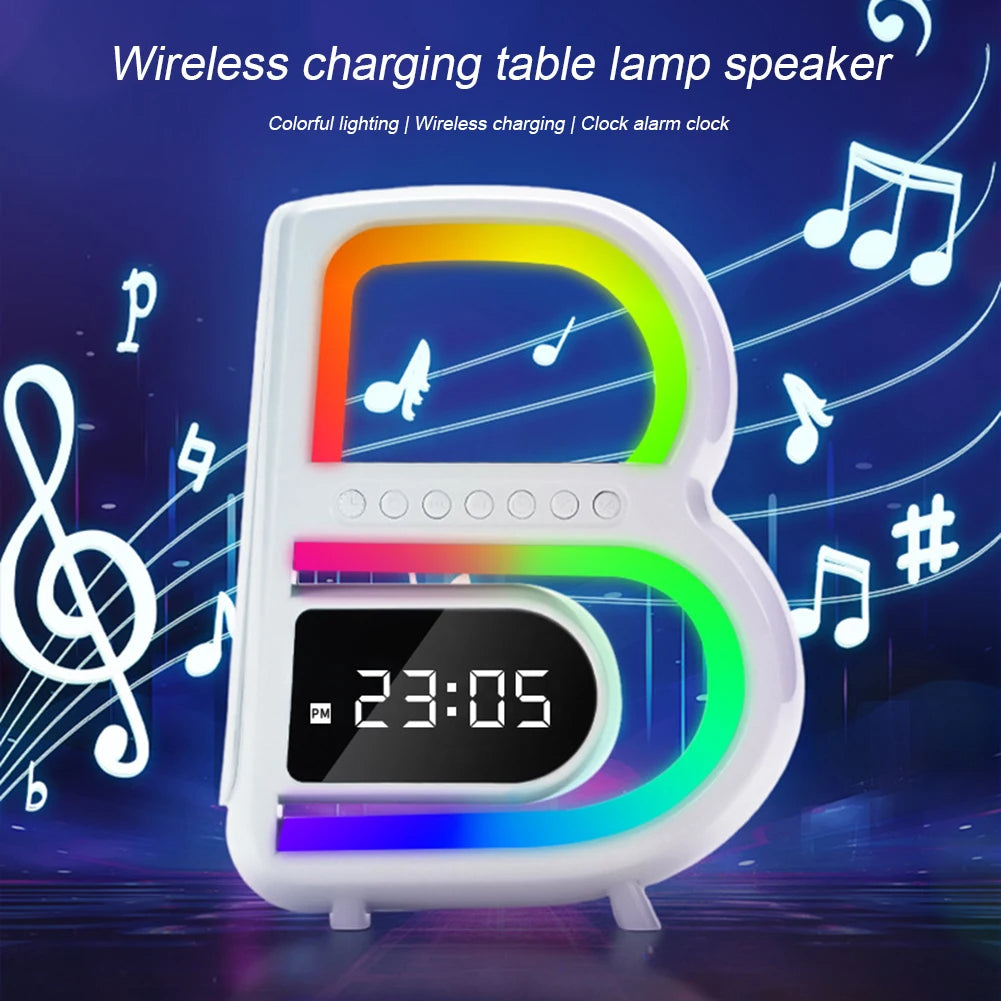 B-Shaped Blutooth Haut-parleur multifonctionnel Smart Music Rhythm éclairage téléphone sans fil Charg