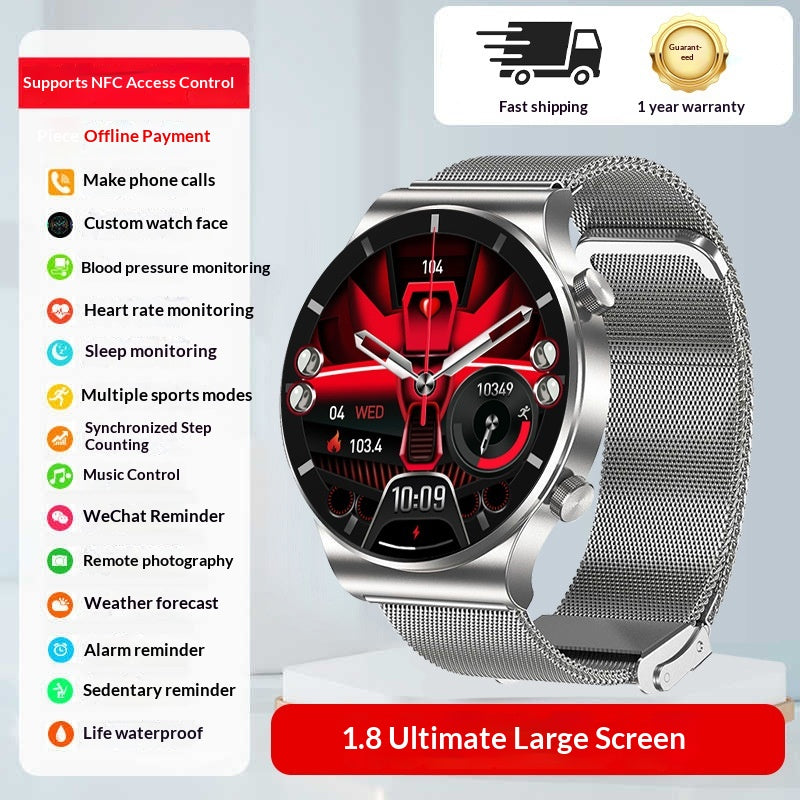 Smart Sports Watch avec Bluetooth appelant la fréquence cardiaque et surveillance du glucose du sanga multifu