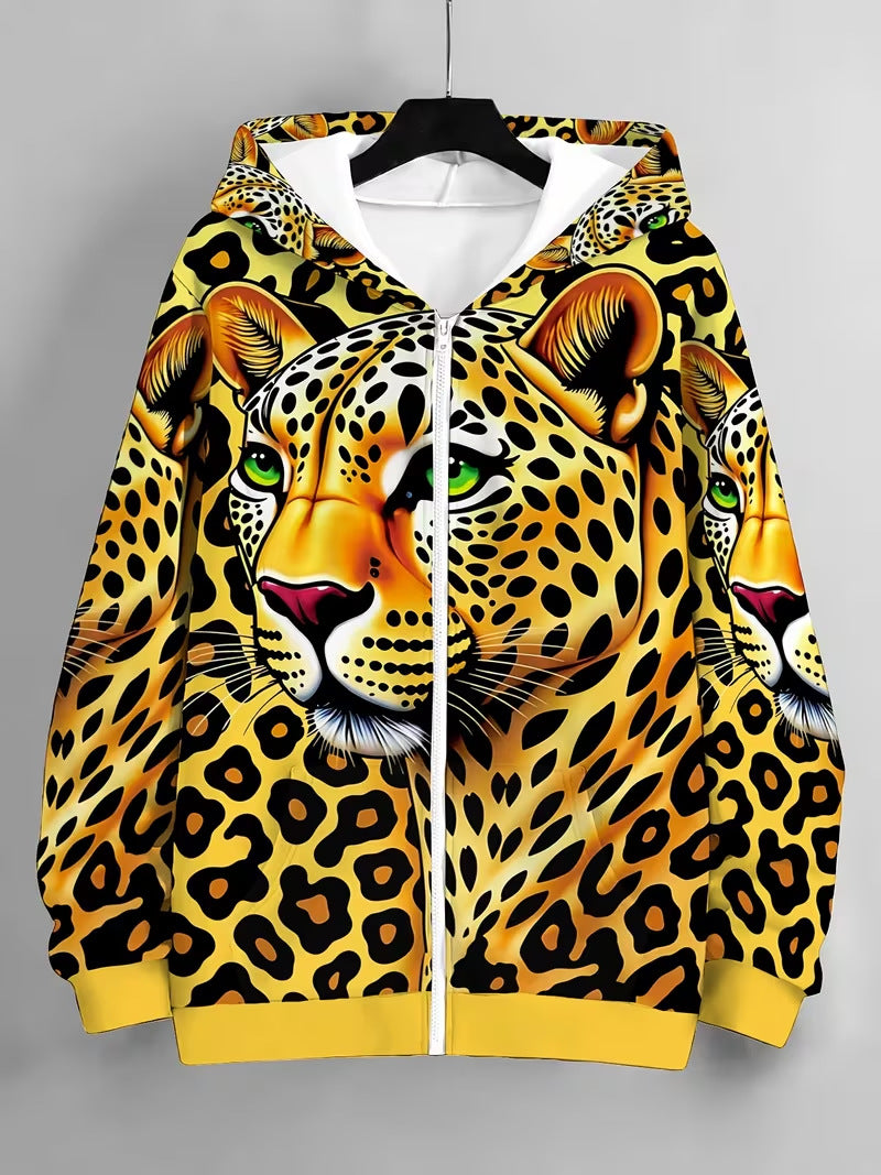 Sweatshirt à capuche Zip Up de style européen américain pour femme