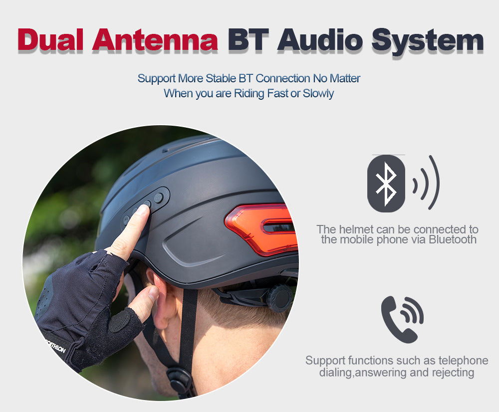 Caméra casque d'équitation avec bluetooth Turn Taillight Flashing