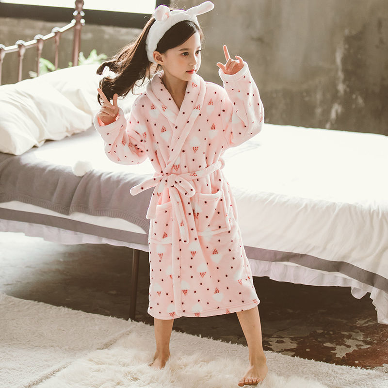 Chemise de nuit des enfants Épaisseur Flannel Filles Pajamas Baby Shan Home Service