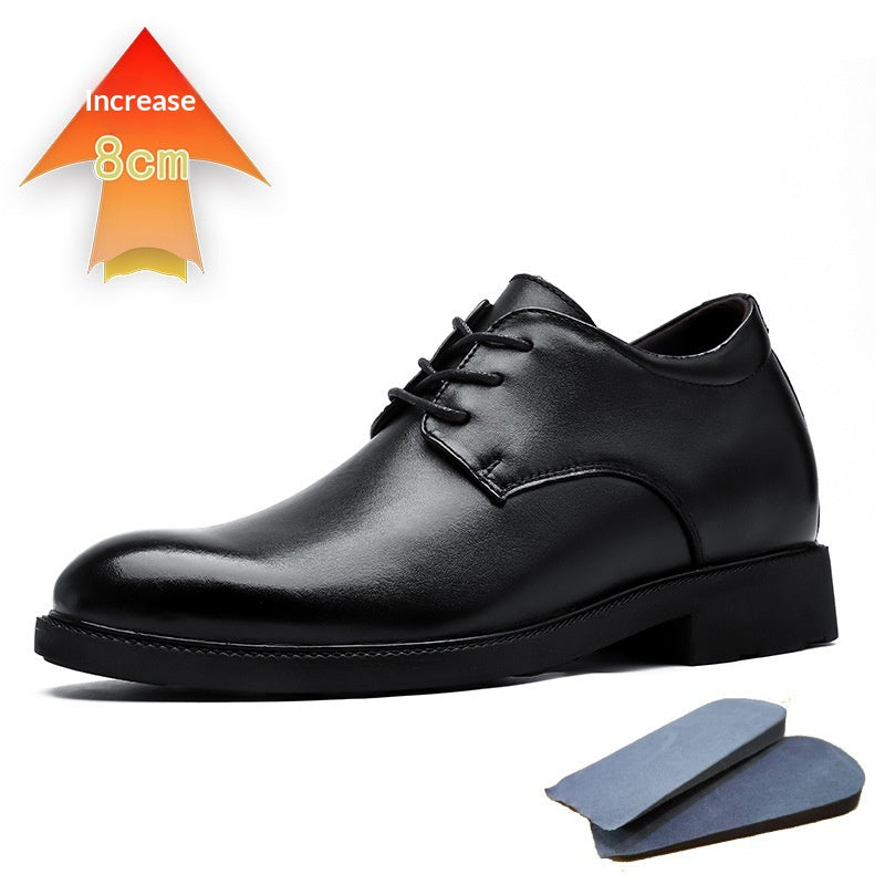 Chaussures en cuir homme avec une semelle intérieure de plus en plus haute cachée pour les affaires