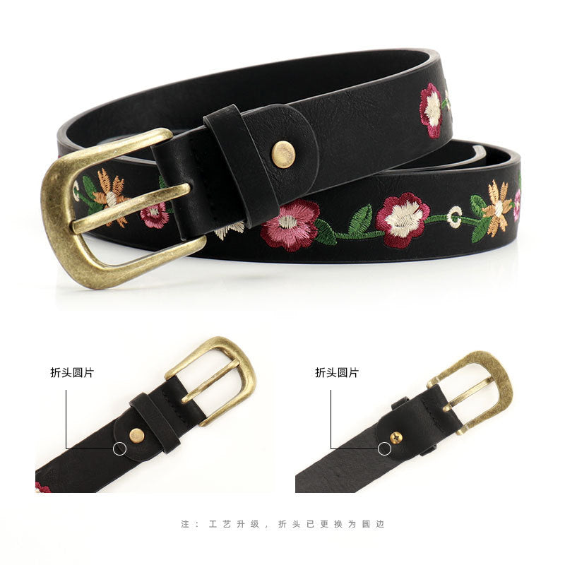 Décoration de fleurs brodées Ceinture Femme Vintage