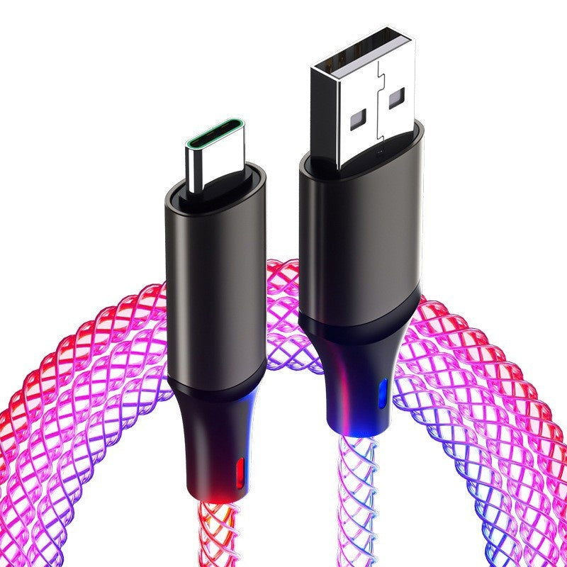 RGB color glowing data cable breathing light gradient PD66W
