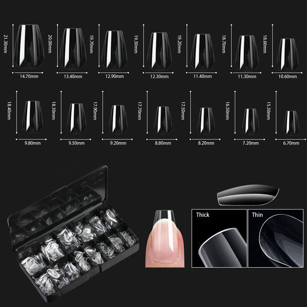Conseils transparents d'ongle de ongles Formes d'ongle pour la manucure sans couture Faux ongles en boîte