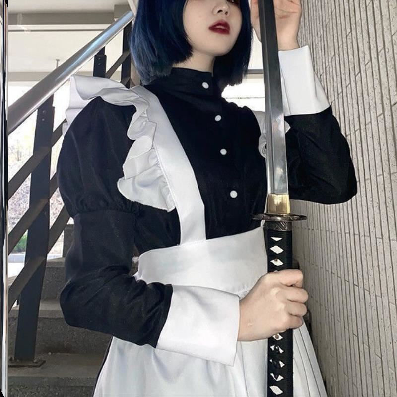 British Style Pearl Thread Long Café Maids Robe d'oreille Cat Uniforme
