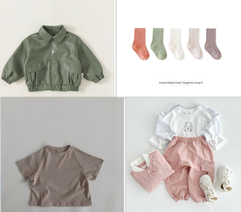 Manteau d'automne en cuir pour enfants