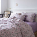 Ensemble de literie à quatre pièces en coton floral rétro nu