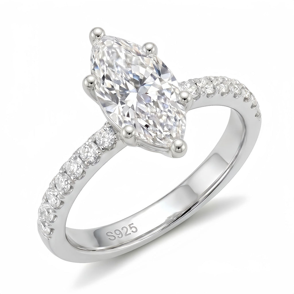 S925 Argent Sterling Moissanite Anneau Cheval Design Eye