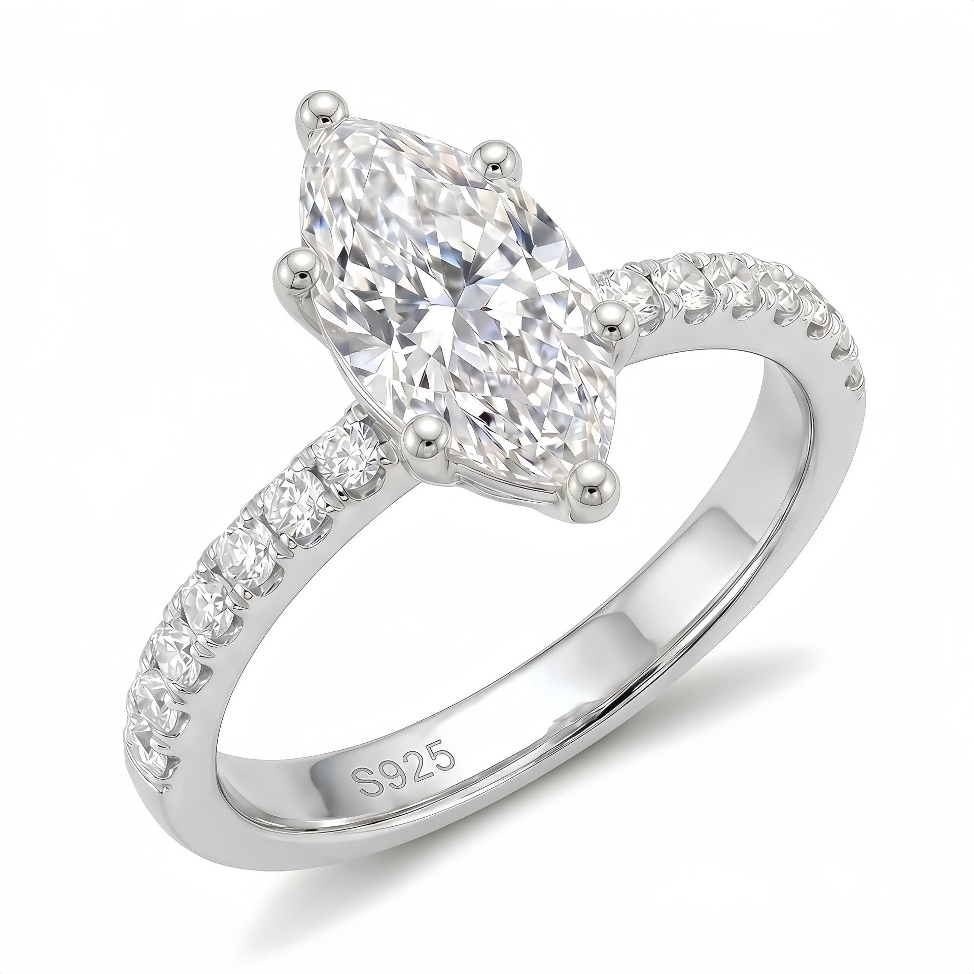 S925 Argent Sterling Moissanite Anneau Cheval Design Eye