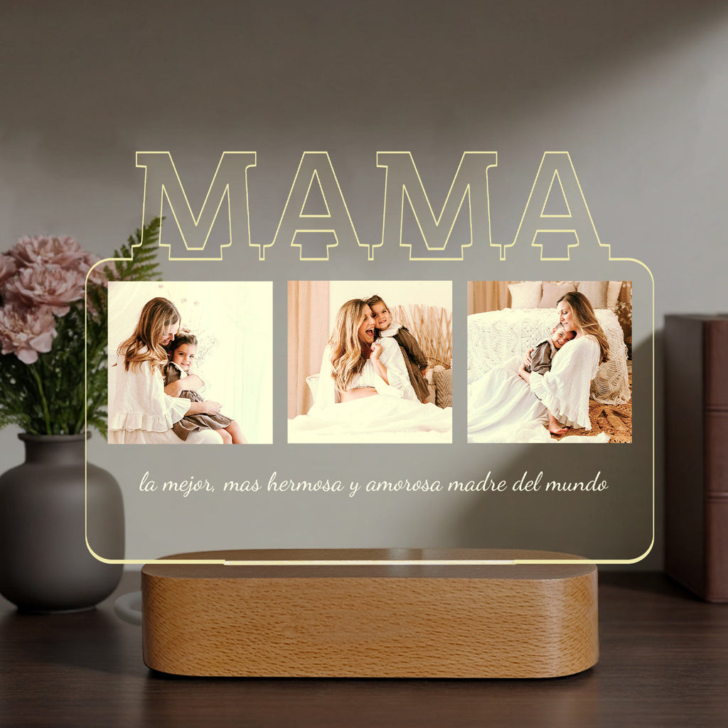 Creative Mère's Birthday Photo Personnalisation Chambre Lampe de chevet