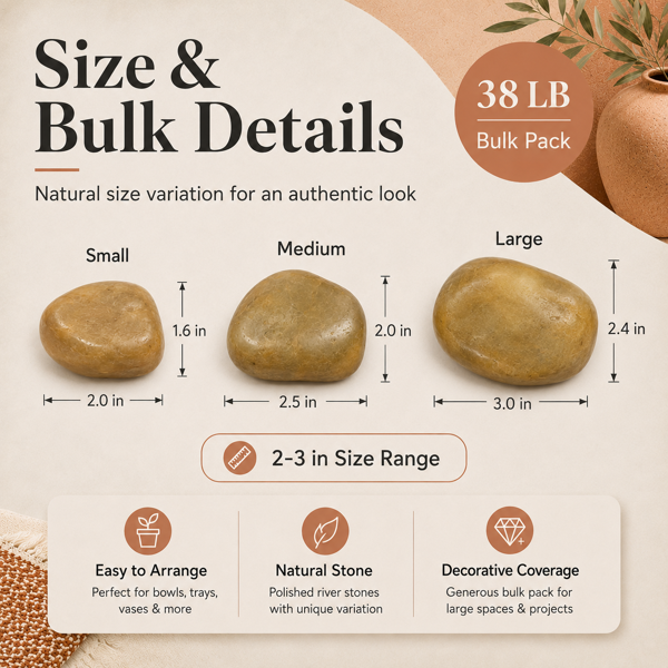 38 Lbs Kaki River Rocks