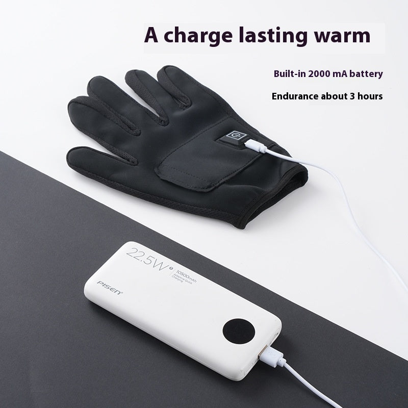 Gants de chauffage entièrement Palm USB de charge d'hiver Outdoor Riding Cold-proof