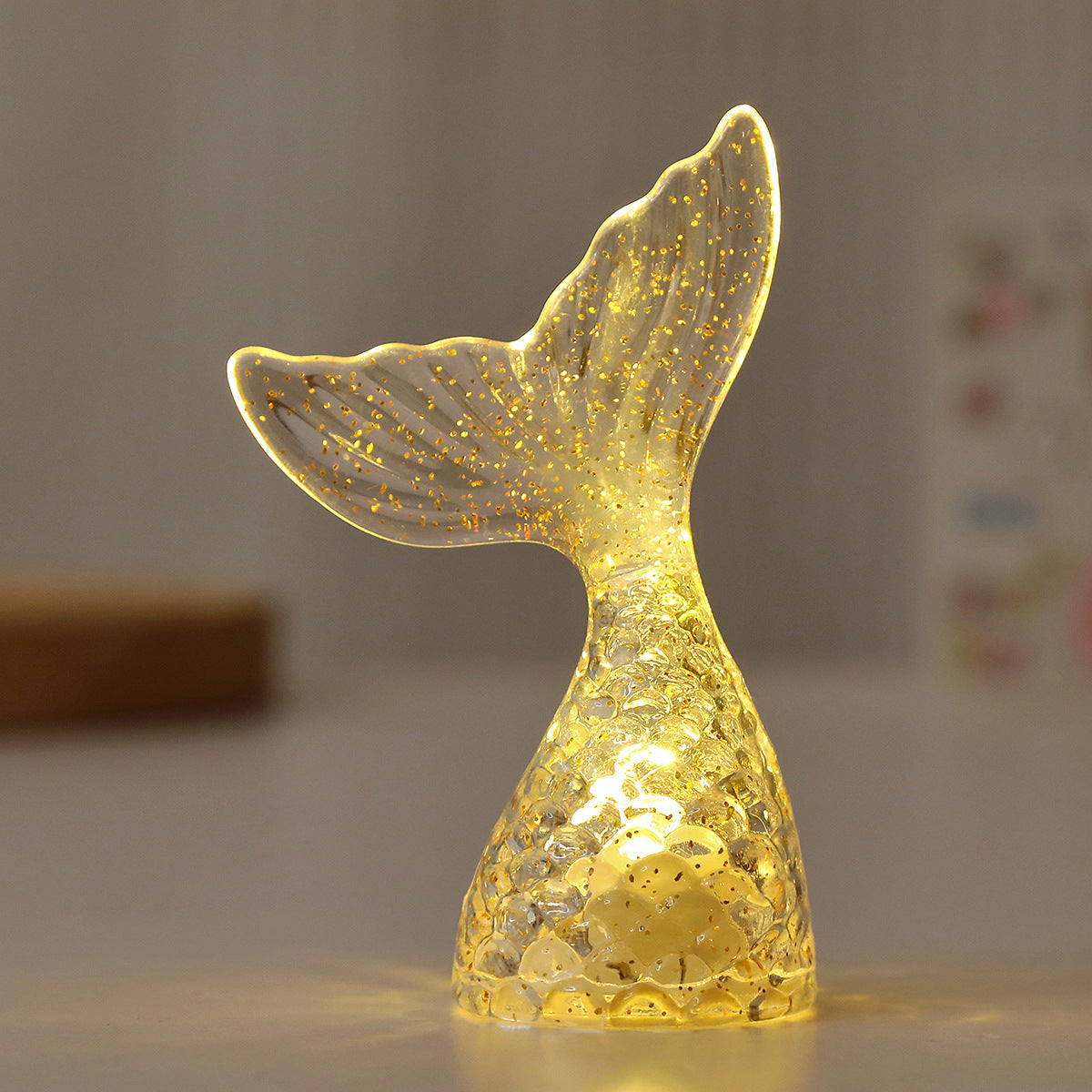Bougie électronique lumière créative sirène lumineuse Tail Night Light Ins Ornements de bureau M