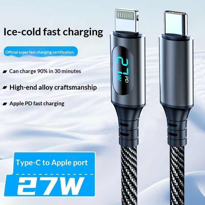 PD Smart Digital Display Câble de charge de données 3-en-1 Super-Fast