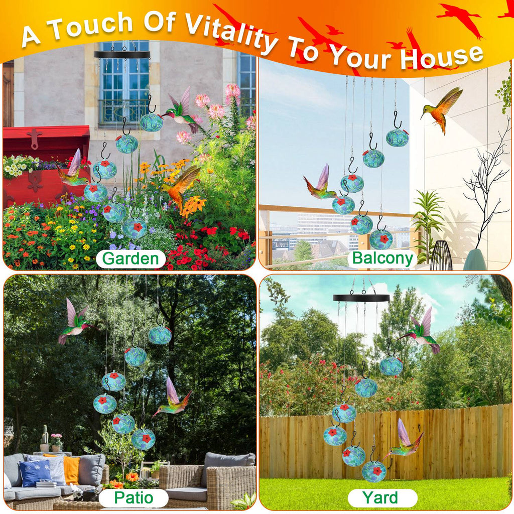 1Pc Wind Chimes Humming Bird Feeder Fourmi et Bee Proof Outdoor Hanging Hummingbird Feeder F