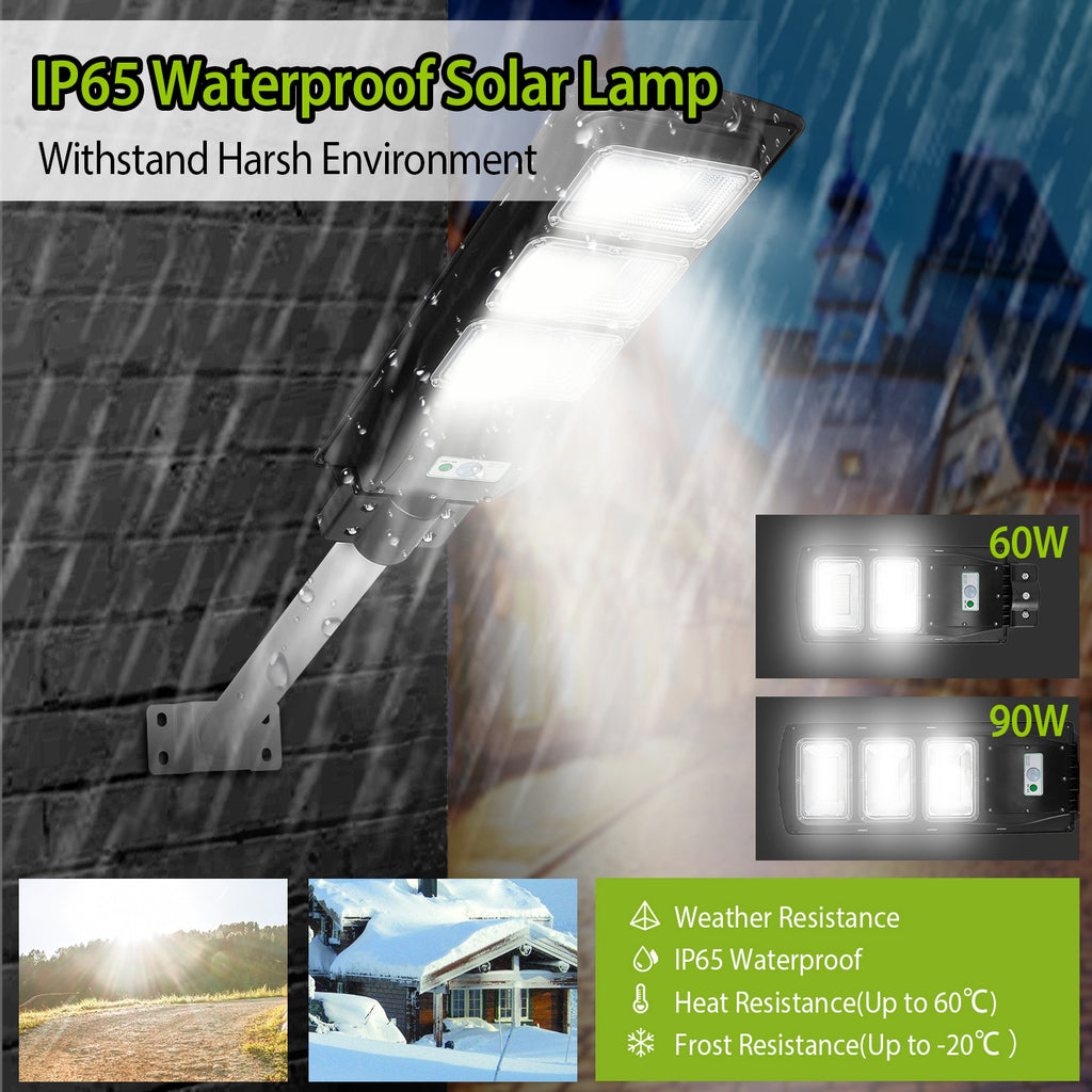 Solar Street Path Light Outdoor 180LEDs Capteur Télécommande Lampes sans fil IP65 Waterpro