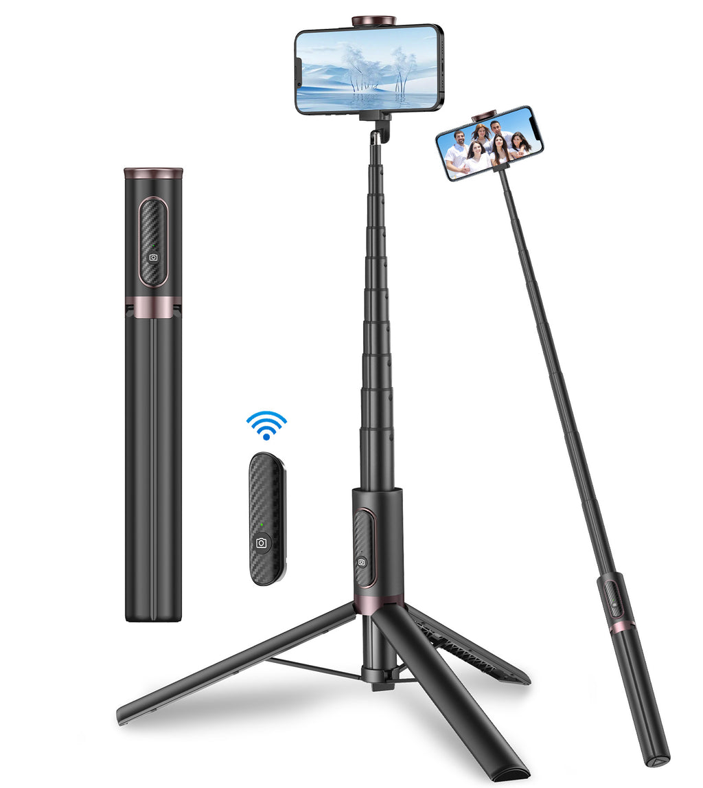 Bluetooth integrated aluminum alloy tripod selfie stick