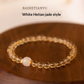 Bracelet de jade Hetian en cristal jaune naturel