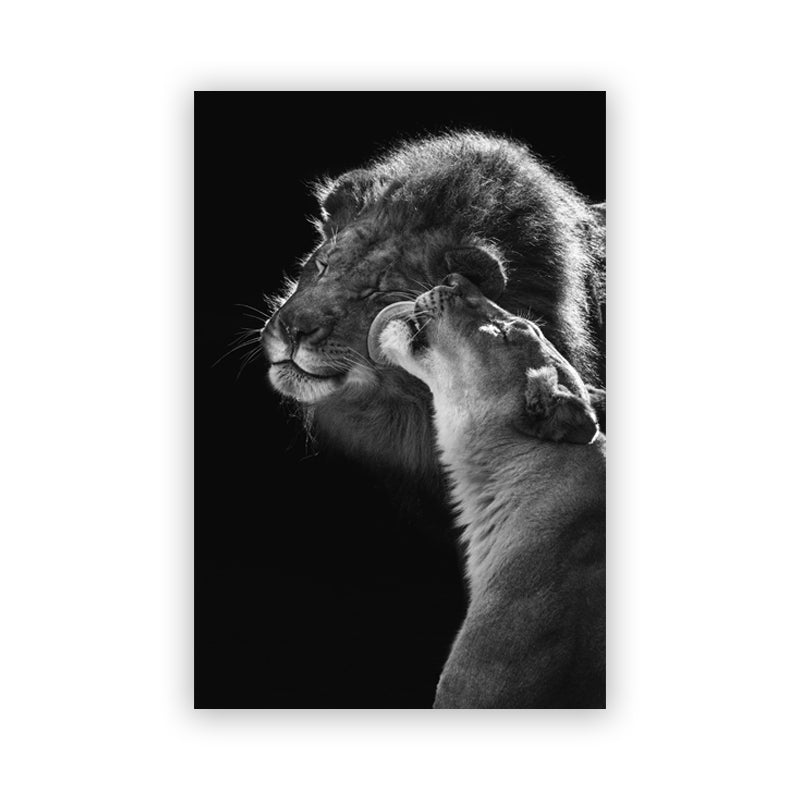 Noir et blanc animal abstrait Aquarelle Peinture Affiche murale Décoration Peinture