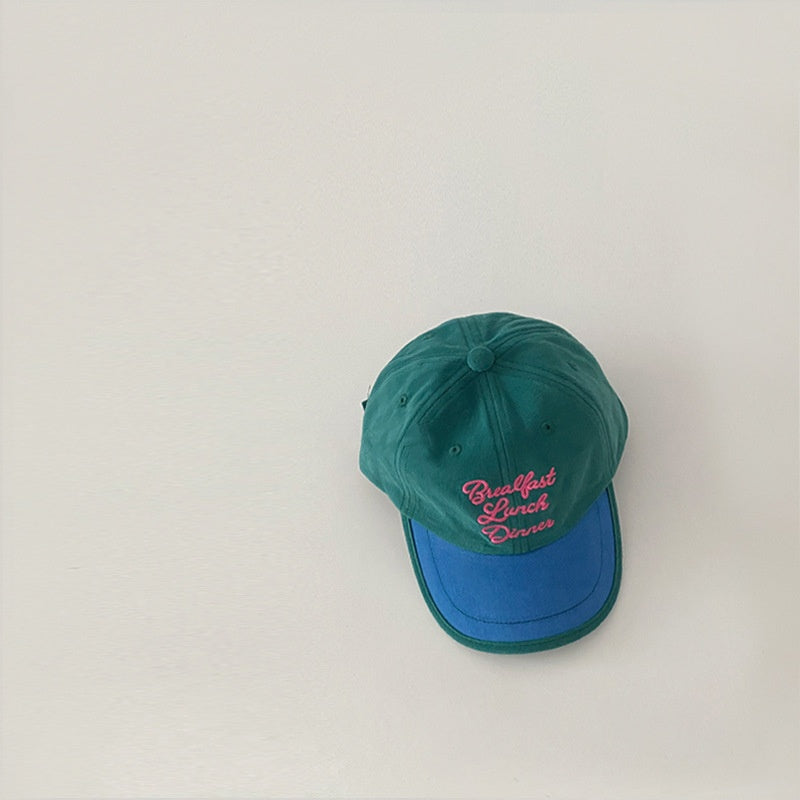Enfants Printemps et automne Couleur Bloc Broderie Soft Top Sun Hat