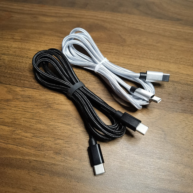 1m câble de données PD tressé en nylon 3A 60W C à C double tête