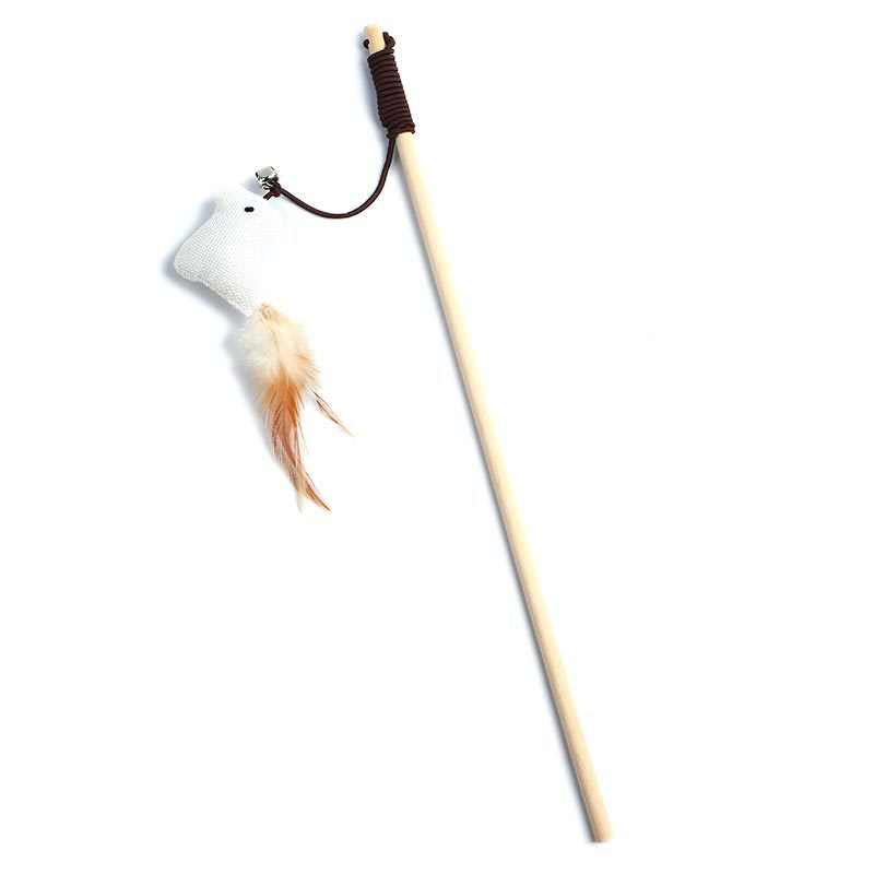 Animaux de compagnie Cat Teaser Feather Bell en bois Pole Pet Produits