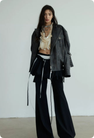Dark Rock Veste vintage de moto futuriste sans sexe