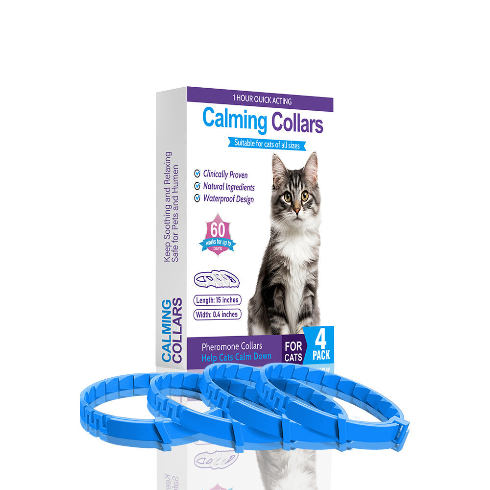 4-Pack Calming Pheromone Collars for Cats and Dogs to Relieve Anxiety