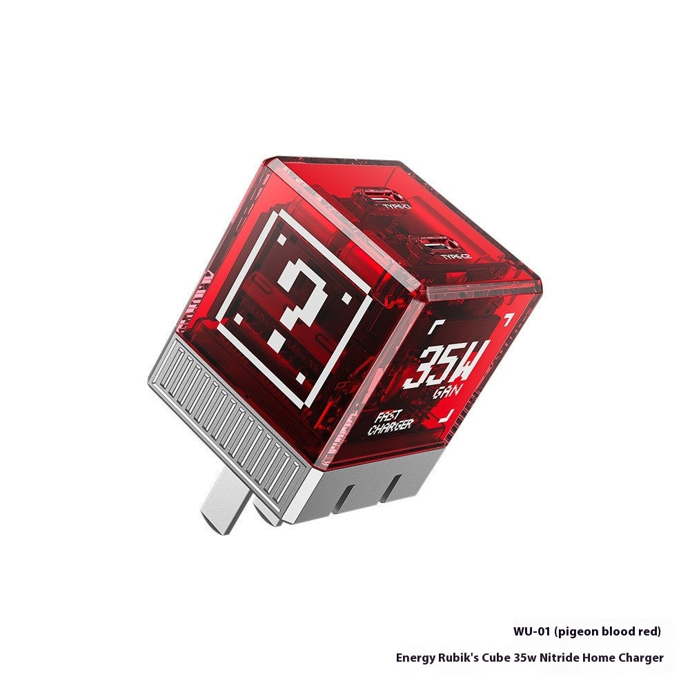 WK Double C Gallium Nitride Charge Plug Transparent Cube