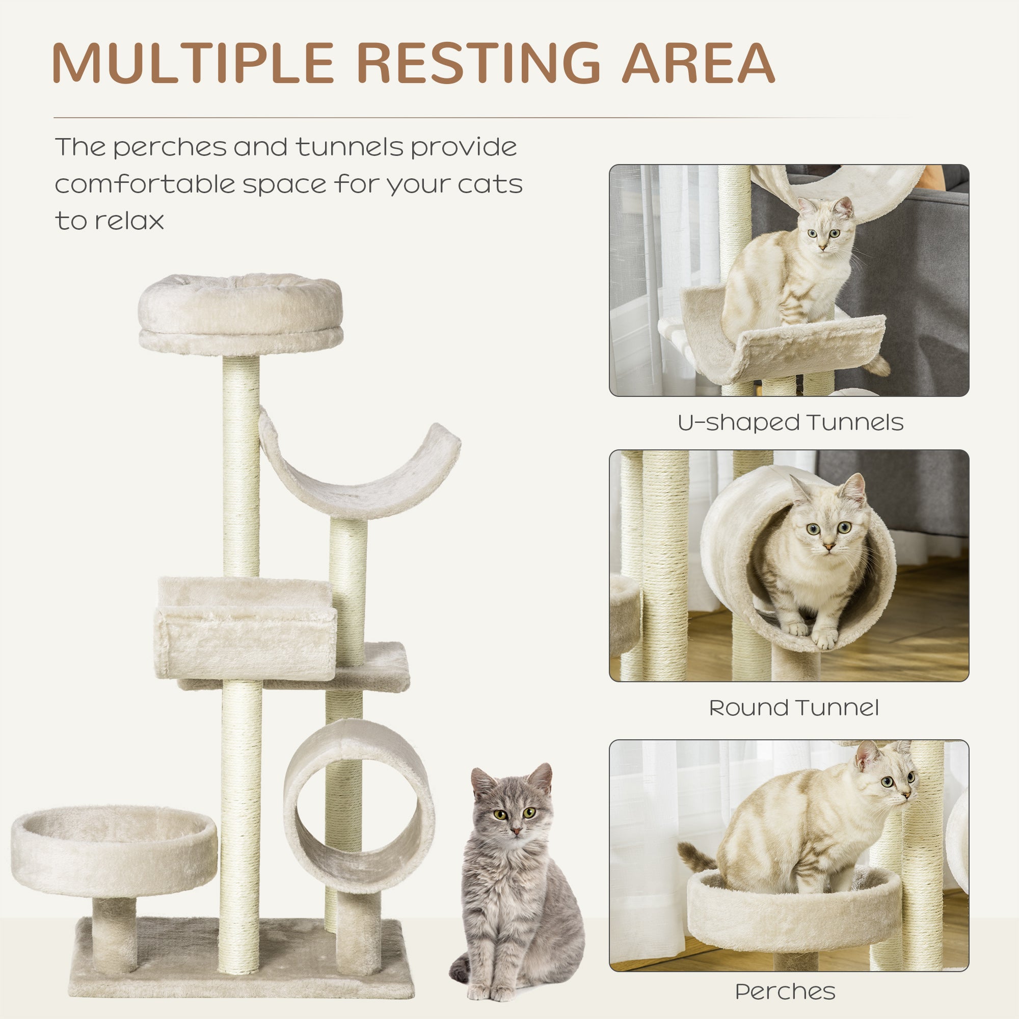 PawHut Arbre de chat pour les chats intérieurs Kitten Pet Scratching Post Perch Centre d'activité Scratcher