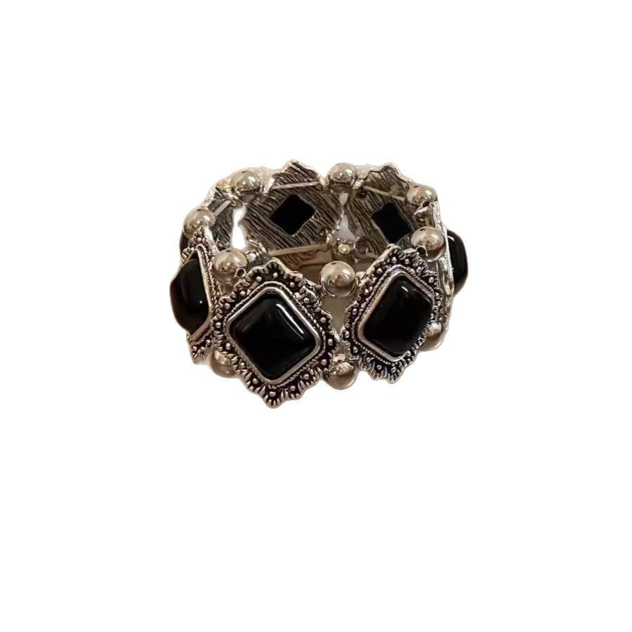 Bracelet de fleur de rose noire Vintage Accessible Bracelet haut de gamme rétro Exquis