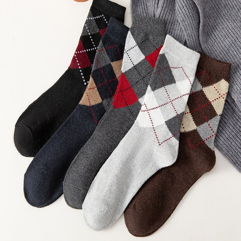 Chaussettes doublées de laine avec lignes à pointes plates