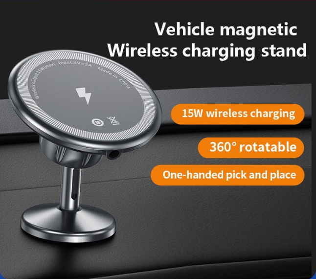 Chargeur sans fil de support magnétique d'aspiration de voiture
