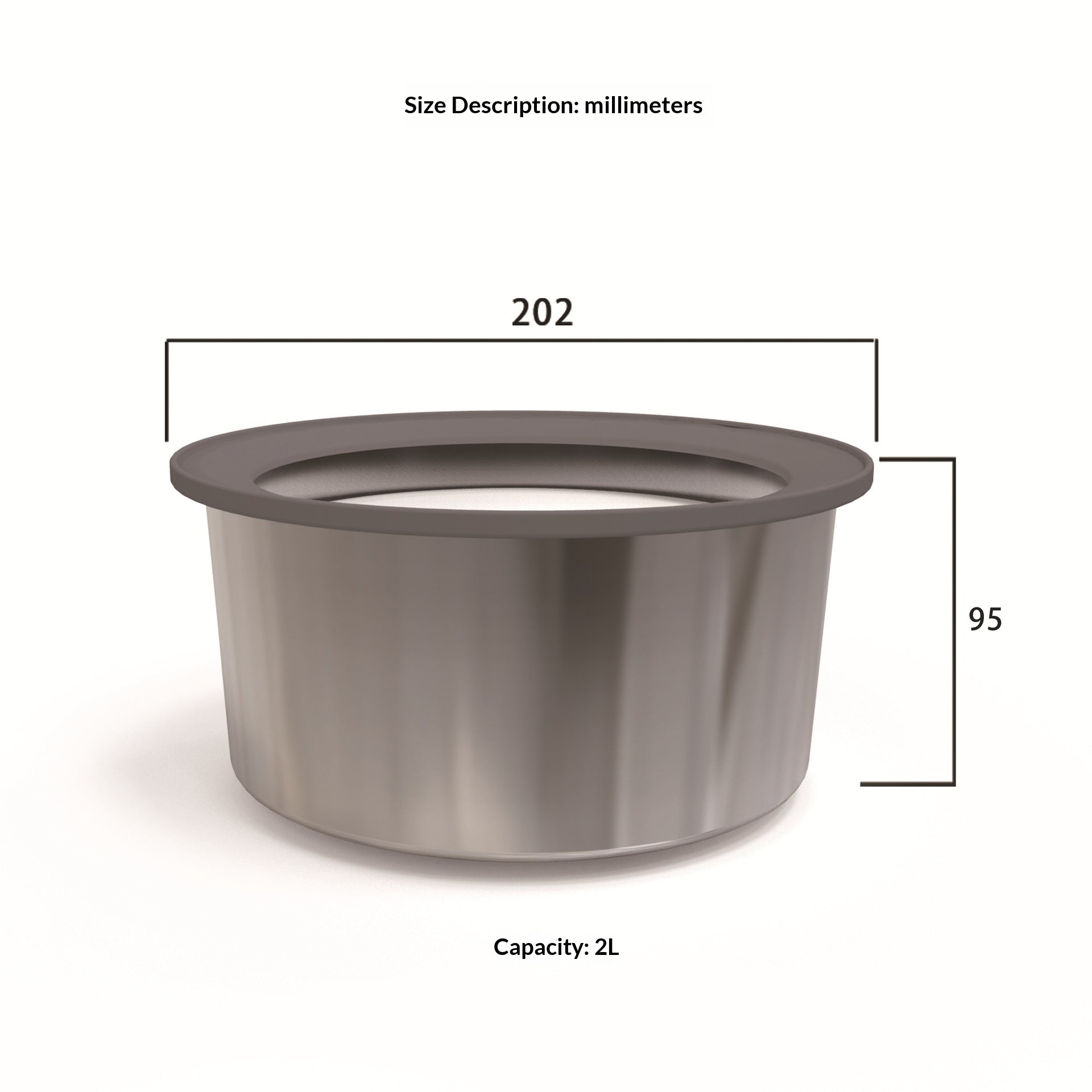 Bateau d'eau en acier inoxydable 2L sans mess