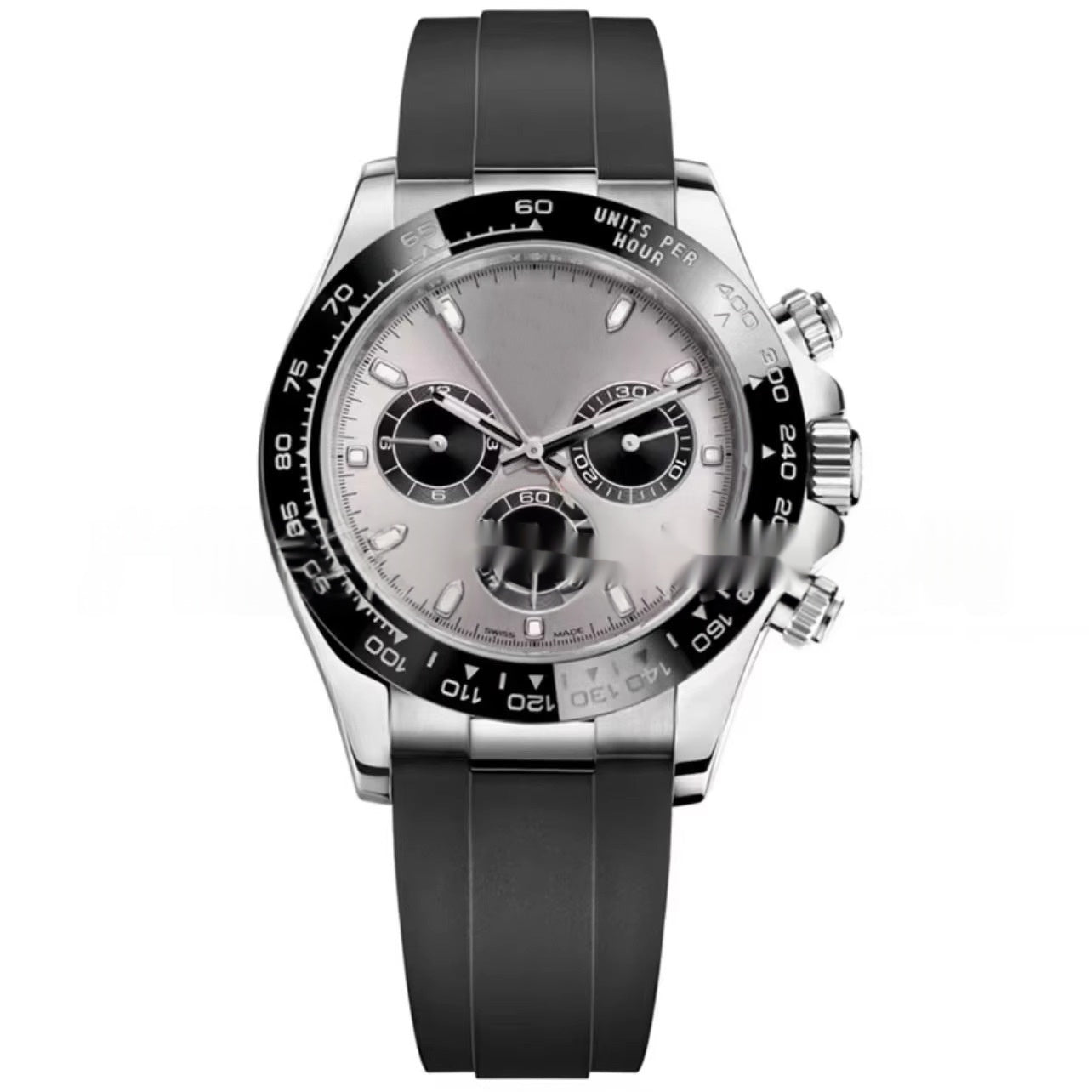 Montre mécanique homme avec une sangle en caoutchouc