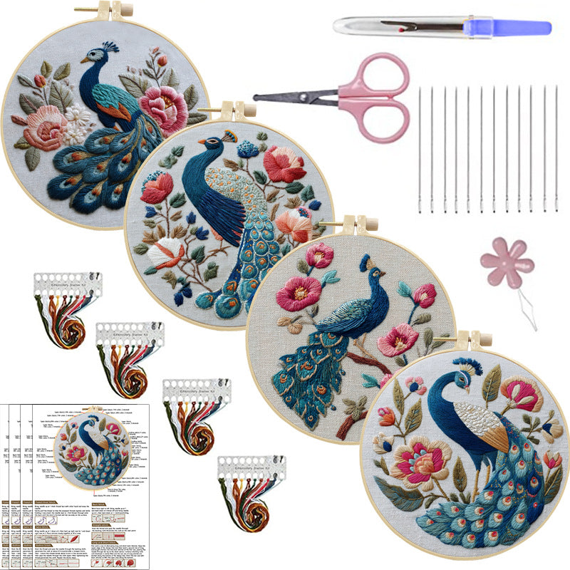 Broderie d'arrivée DIY Peacock Handmade Fabric Craft Kit
