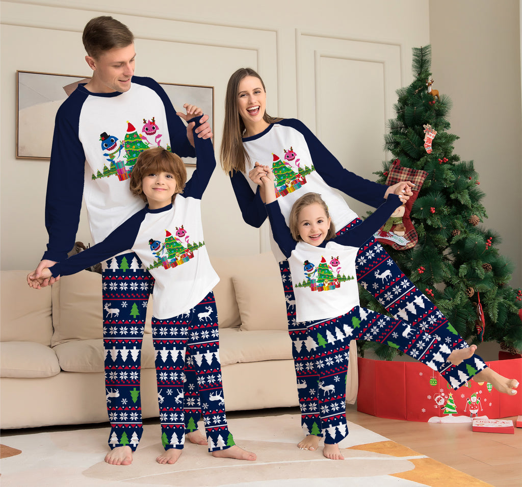 Jeu de pyjama de Noël en famille à manches longues pour couples
