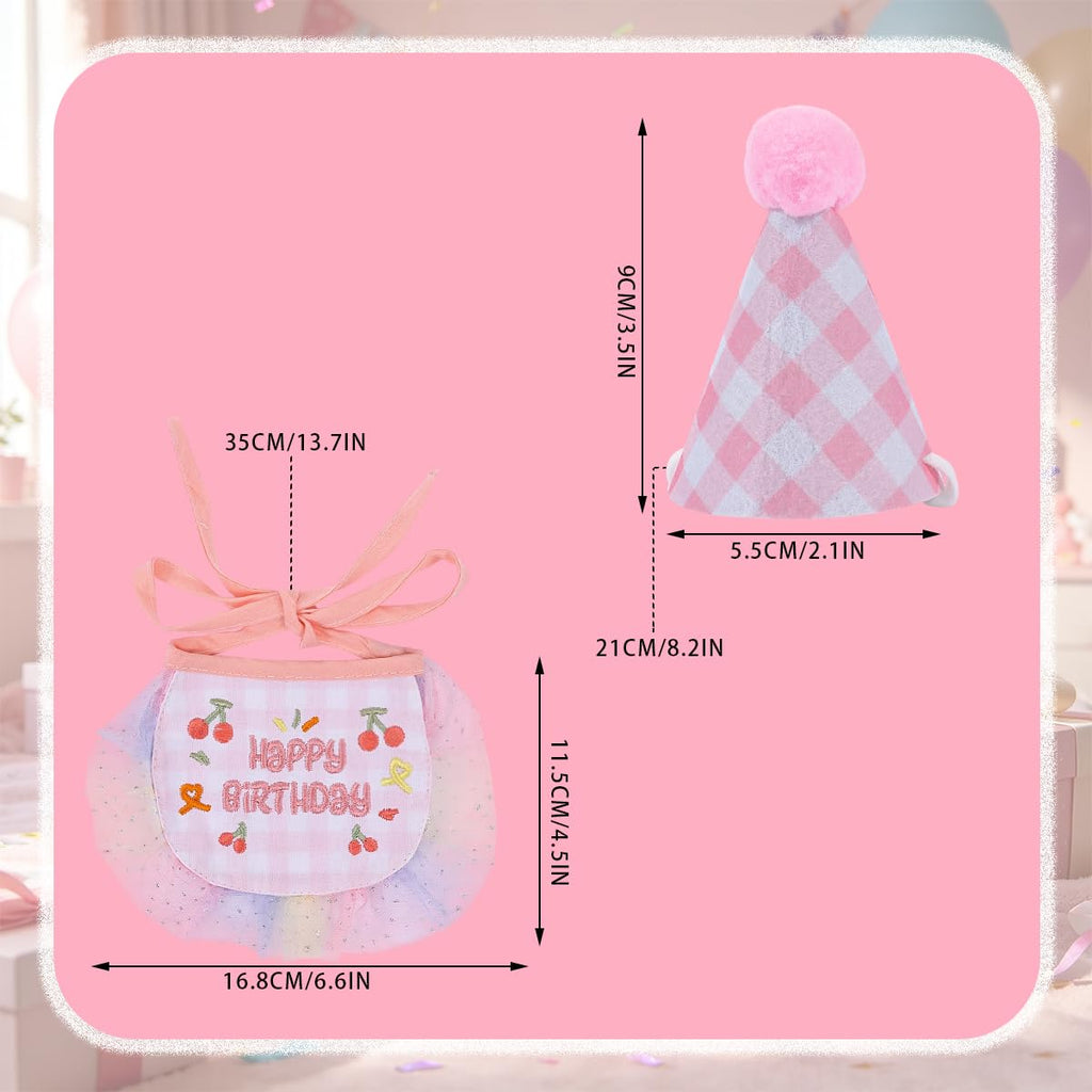 Costume de princesse de chat Robes de chat Tutu Kitte Ensemble d'écharpe de chapeau d'anniversaire Vêtements Dog Outfit for