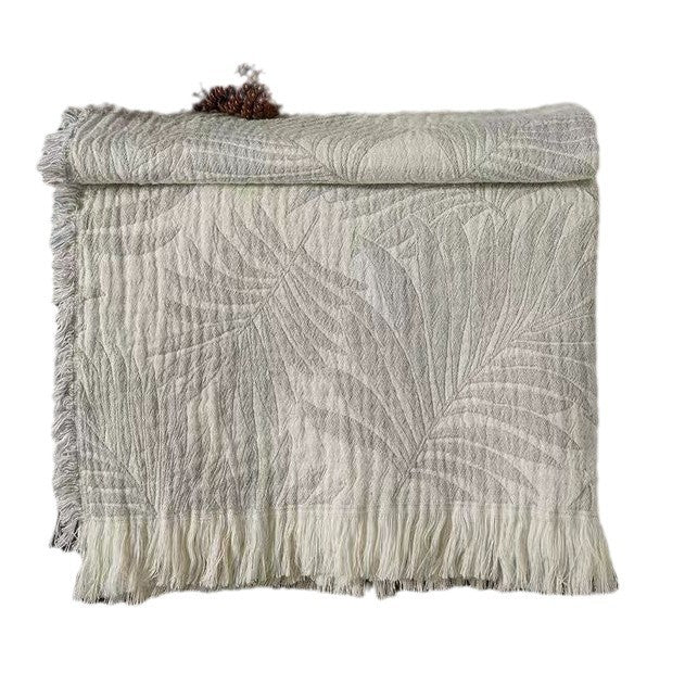 Four-Layer Four-Layer Fil Jacquard Fringed Petite couverture