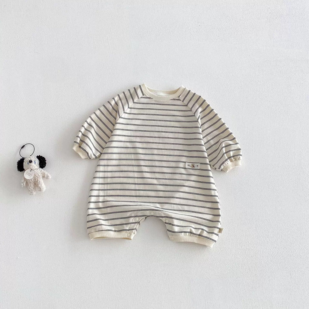 T-shirt rayé Adapté à une seule pièce Combinaison longue manches polyvalente pour bébés
