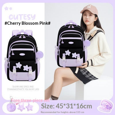 Moyen école et lycée filles sac à dos avec Trolley Sleeve