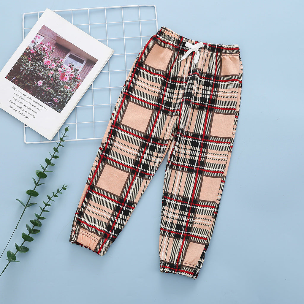 Filles Mode Casual Plaid Imprimer Pantalons
