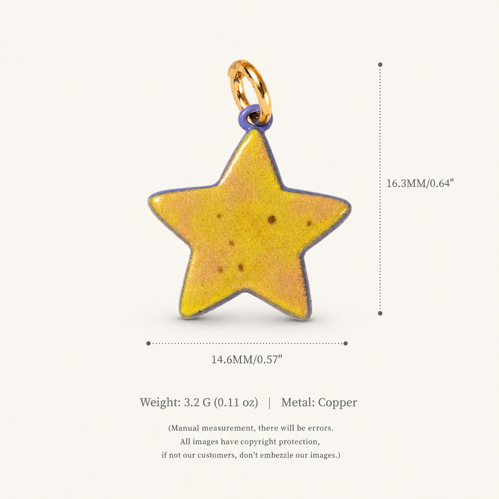 Acier inoxydable Angel Star et croissant Pendentif en céramique Style Vintage