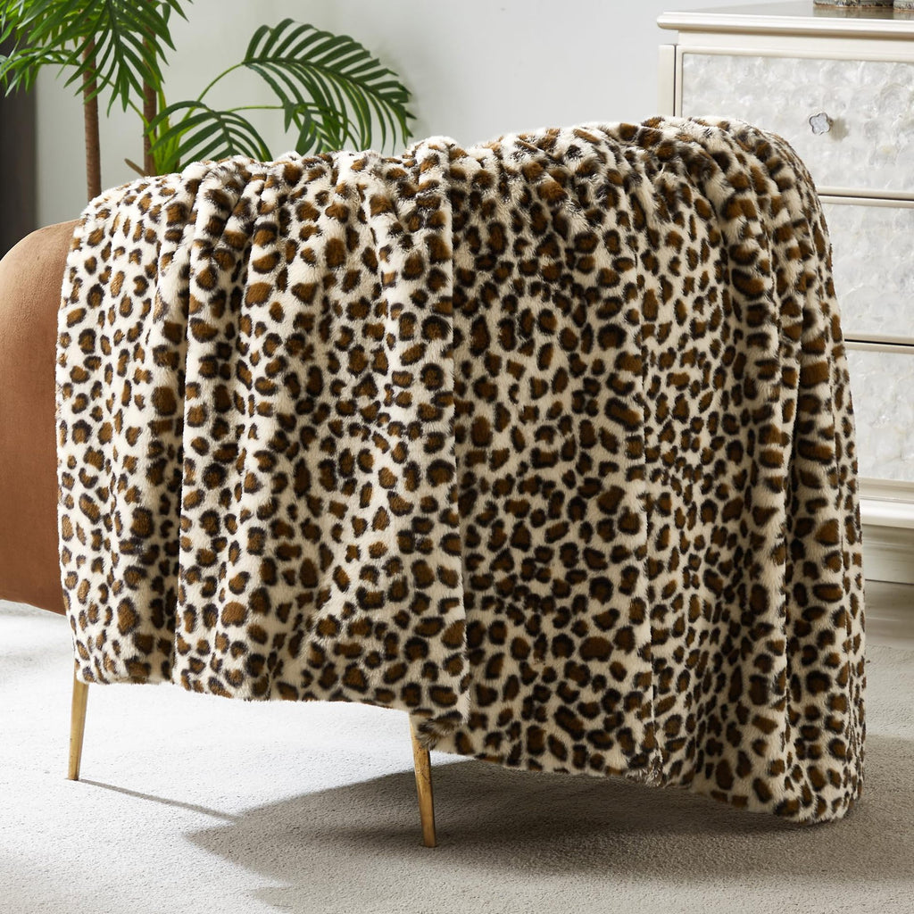 Classique Leopard-print Flannel Blanket Style moderne