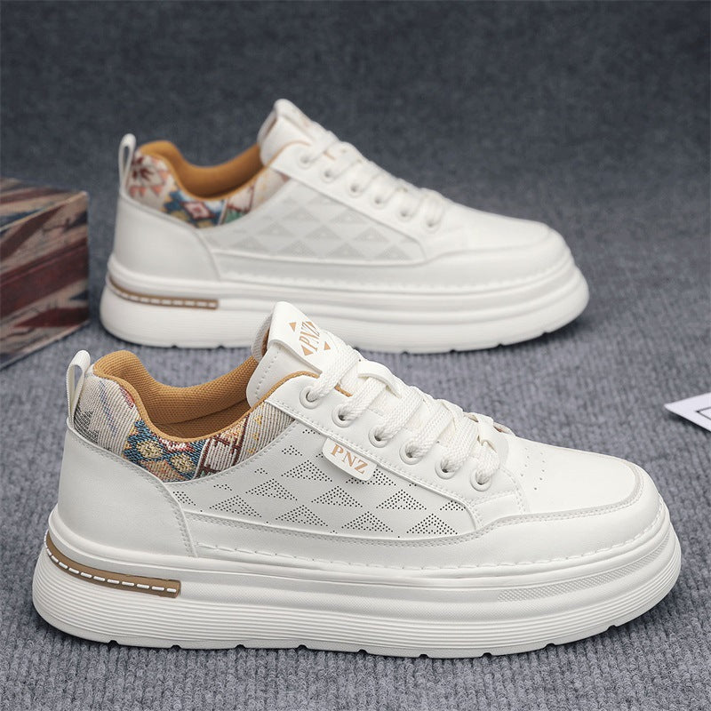 Hommes Casual Sports Blanc Sneakers avec une épaisse semelle