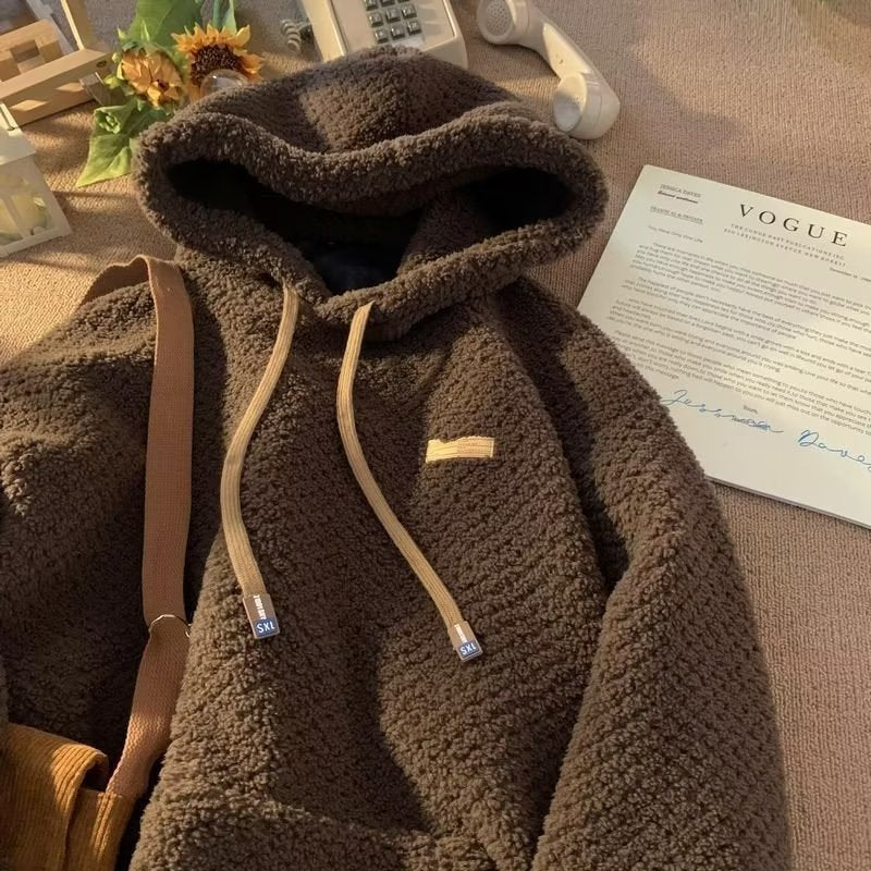 Chandail à capuche à capuche d'hiver, doublé de polaire