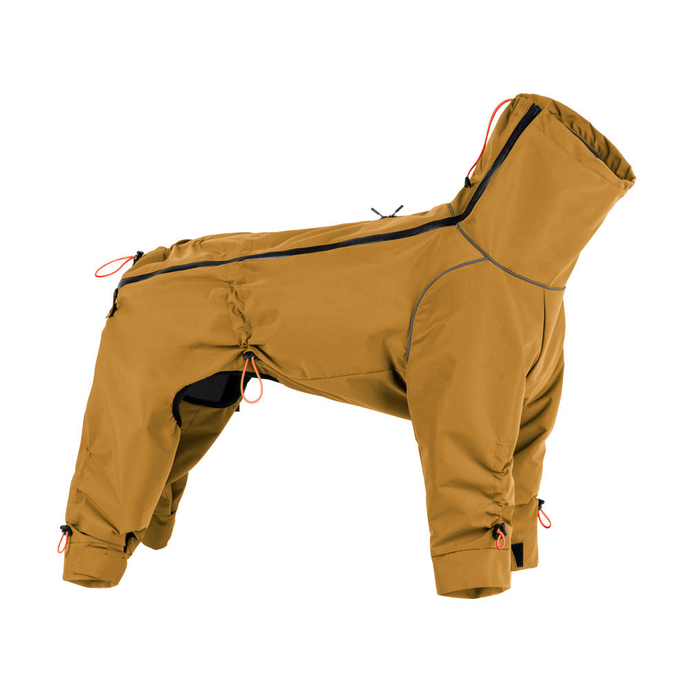 Grand chien Veste de coquille à quatre pattes coupe-vent Col tortue Extérieur Garder chaud